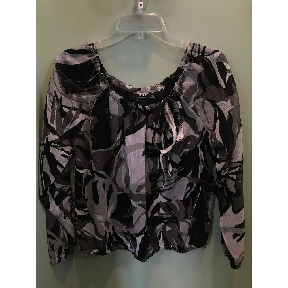 a.n.a. long sleeve off-the-shoulder blouse -size M